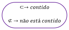 Símbolos matemáticos contido e não está contido
