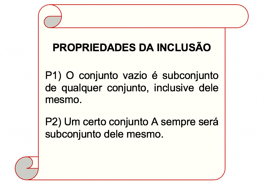 As duas propriedades da inclusão descritas em um pergaminho