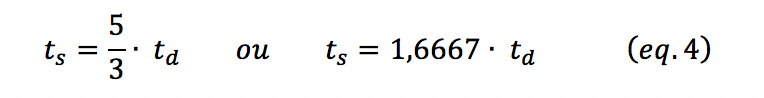 Simplificando a expressão em função do tempo de subida e descida
