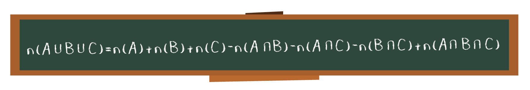 Fórmula do número de elementos da união entre três conjuntos no quadro negro