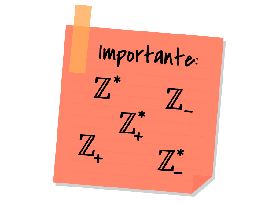 Post it com todos os símbolos dos subconjuntos notáveis