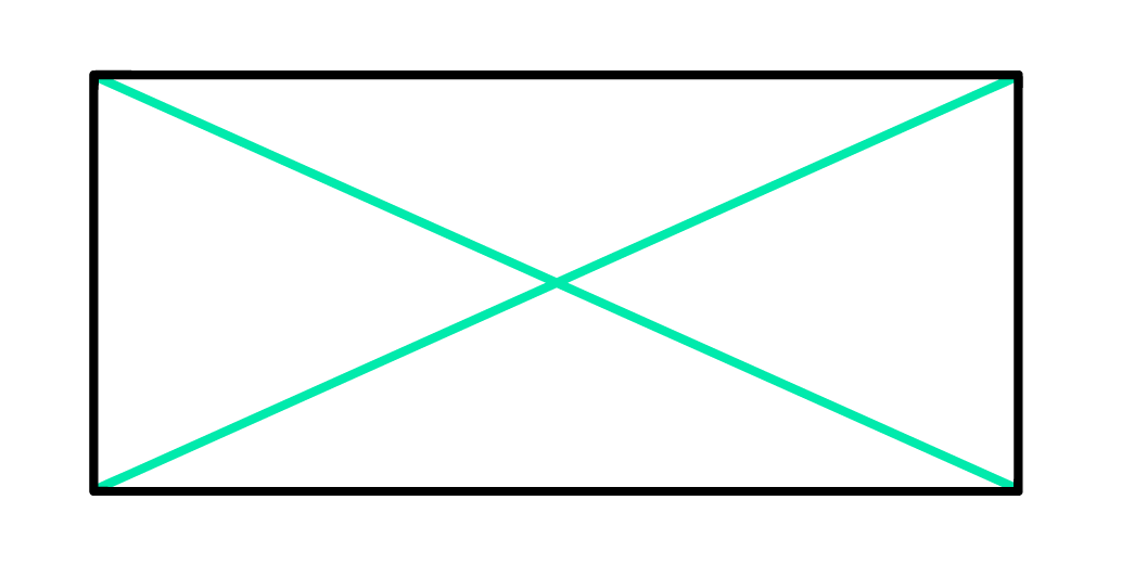 duas diagonais do retângulo possuem o mesmo comprimento