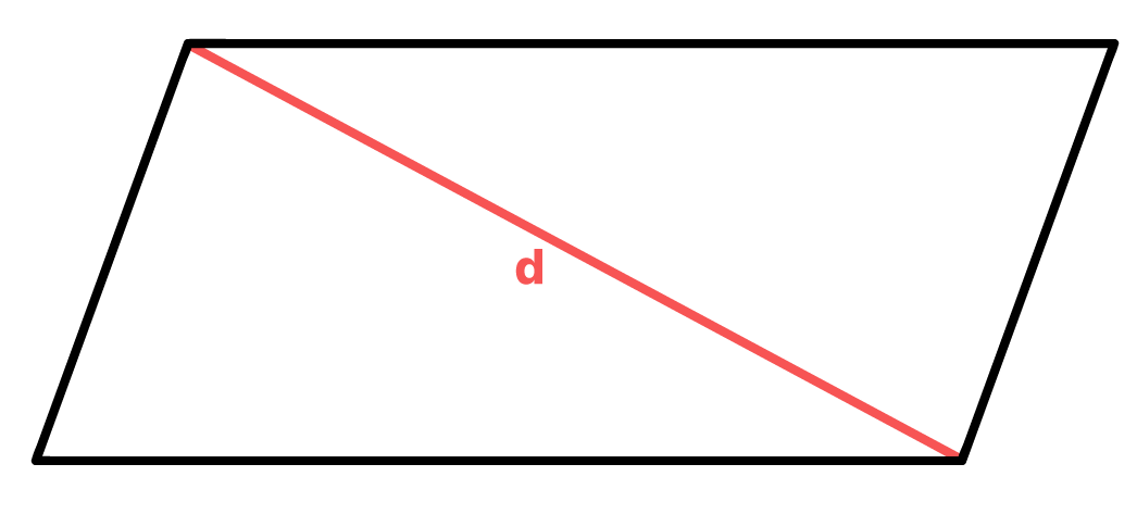 paralelogramo cuja diagonal d é apresentada