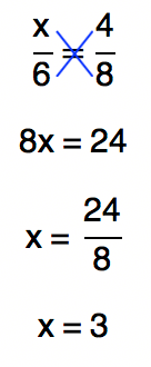 a solução da proporção x/6=4/8 é 3