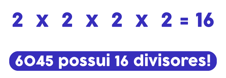 2x2x2x2=16 então 6045 possui 16 divisores