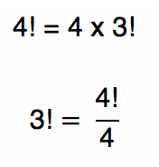 3!=4!/4
