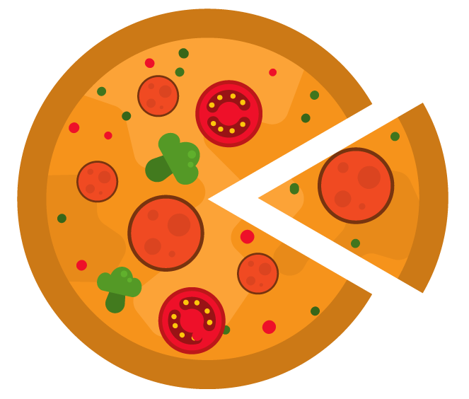 uma fatia de pizza representa um setor circular