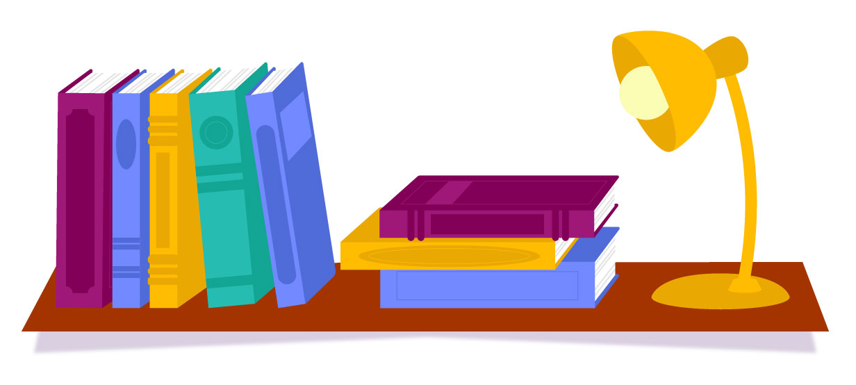 livros dispostos em uma superfície