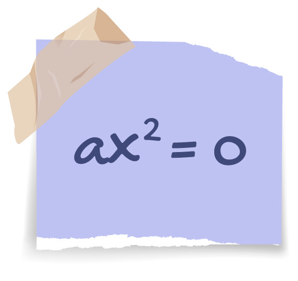 ax^2 = 0 descrita em um post it