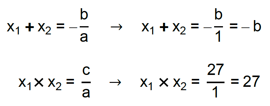 equações x1 + x2 = -b/a e x1 . x2 = c/a são aplicadas ao contexto do exercício da Cesgranrio