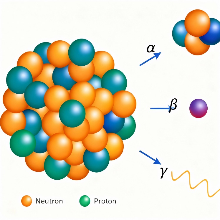 Emissão de radiação nuclear - tipos
