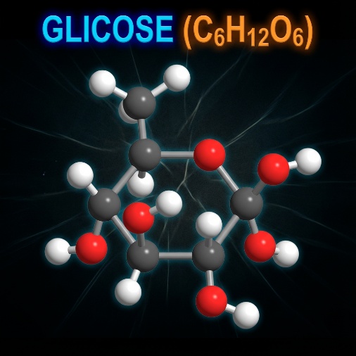Molécula de glicose - C6H12O6 + 6O₂