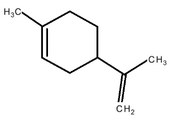 Representação gráfica do Limoneno.
