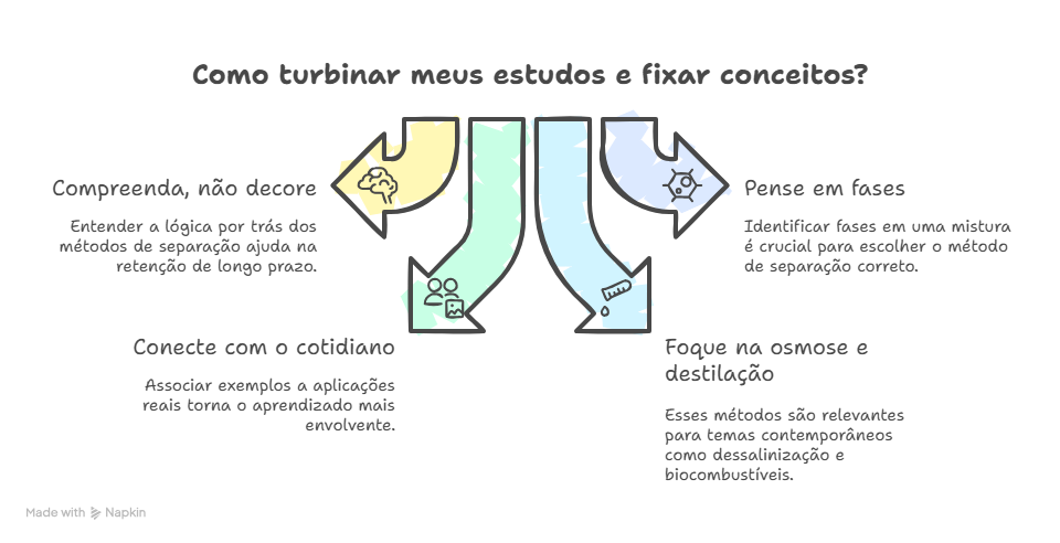 Diagrama para turbinar os estudos e fixar os conceitos sobre misturas.